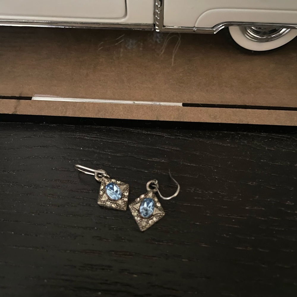 Elegant Silver and Blue Earrings
